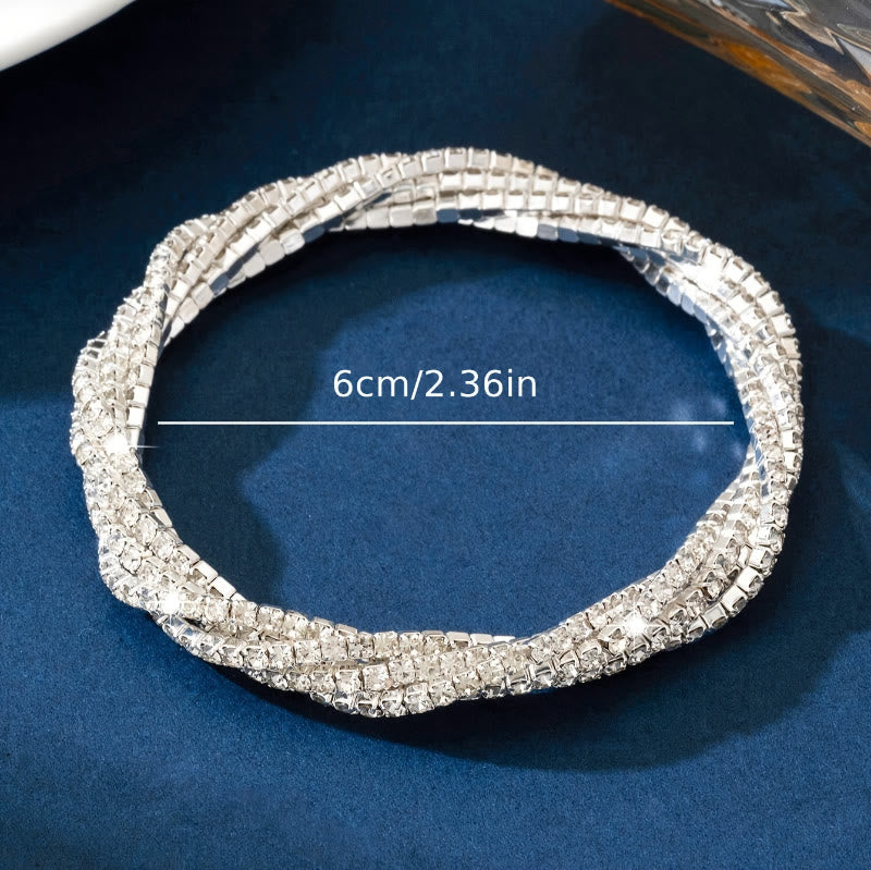 FuAttract Elegance Confidence & Harmony Sparkling Rhinestone Zinc Alloy Wrap Bracelet - image 5