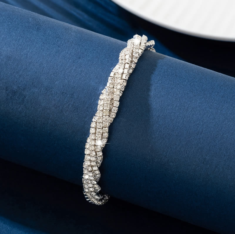 FuAttract Elegance Confidence & Harmony Sparkling Rhinestone Zinc Alloy Wrap Bracelet - image 4