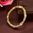 FuAttract Elegance Confidence & Harmony Sparkling Rhinestone Zinc Alloy Wrap Bracelet - Golden - image 6