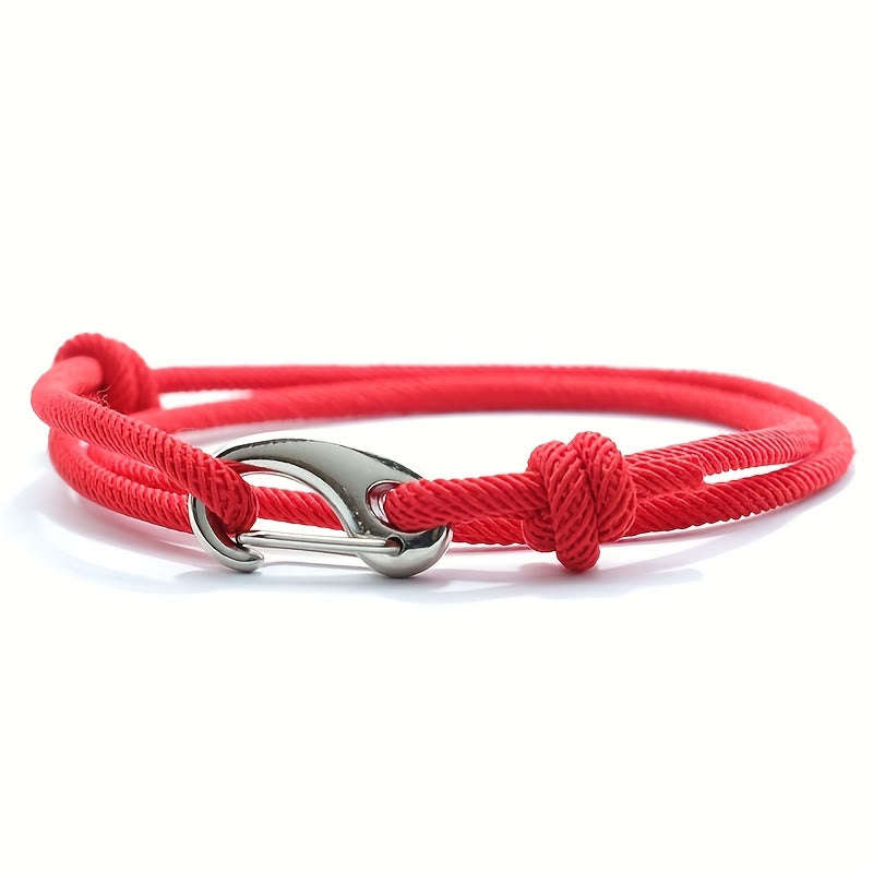 FuAttract Stability Confidence & Connection Stainless Steel Lobster Clasp Double Layer Adjustable Rope Bracelet - Red - image 7