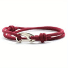 FuAttract Stability Confidence & Connection Stainless Steel Lobster Clasp Double Layer Adjustable Rope Bracelet - Wine - image 1