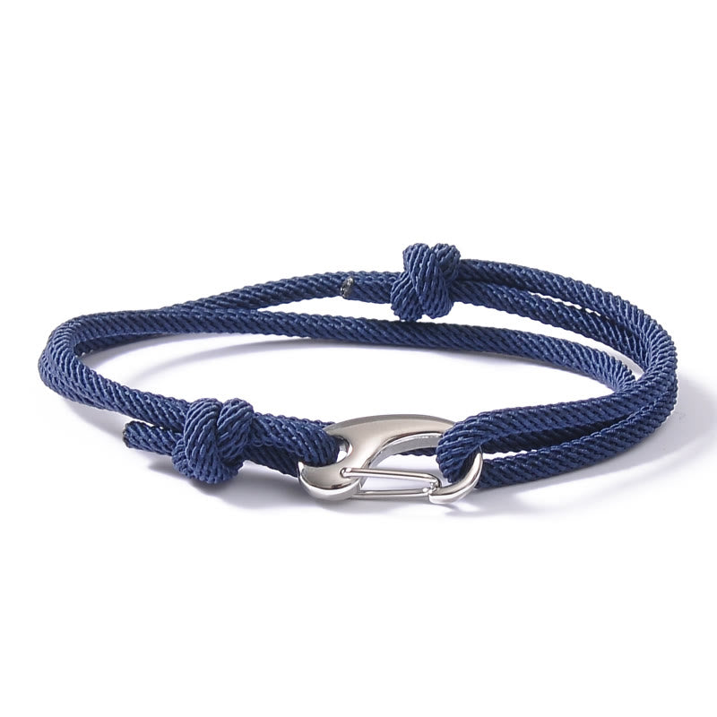 FuAttract Stability Confidence & Connection Stainless Steel Lobster Clasp Double Layer Adjustable Rope Bracelet - Navy Blue - image 12