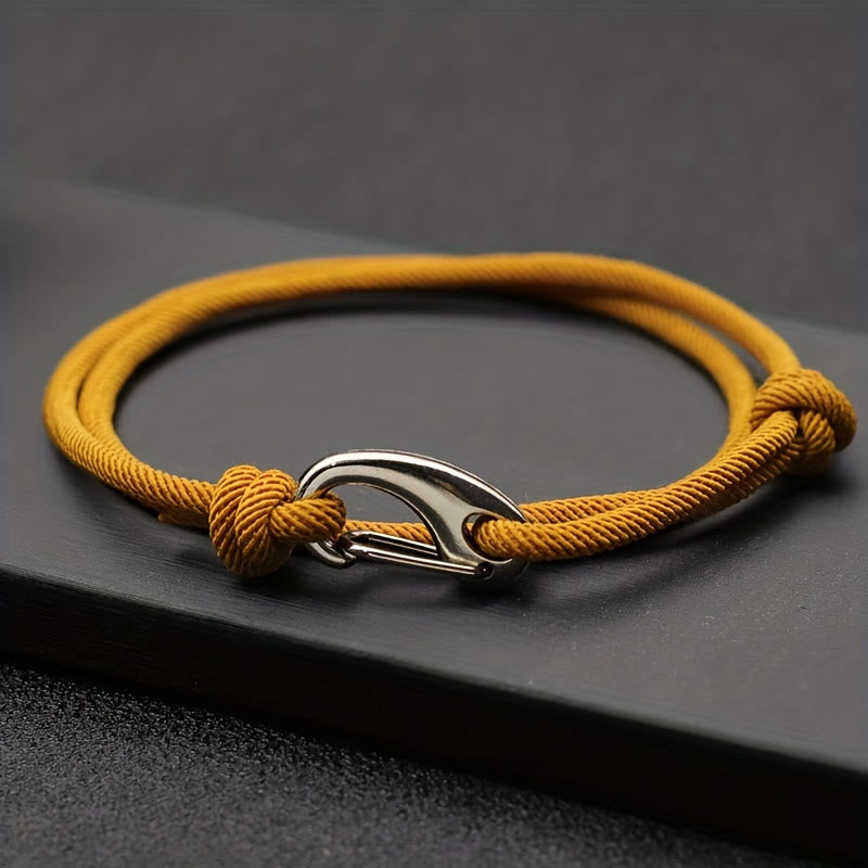 FuAttract Stability Confidence & Connection Stainless Steel Lobster Clasp Double Layer Adjustable Rope Bracelet - Yellow - image 3