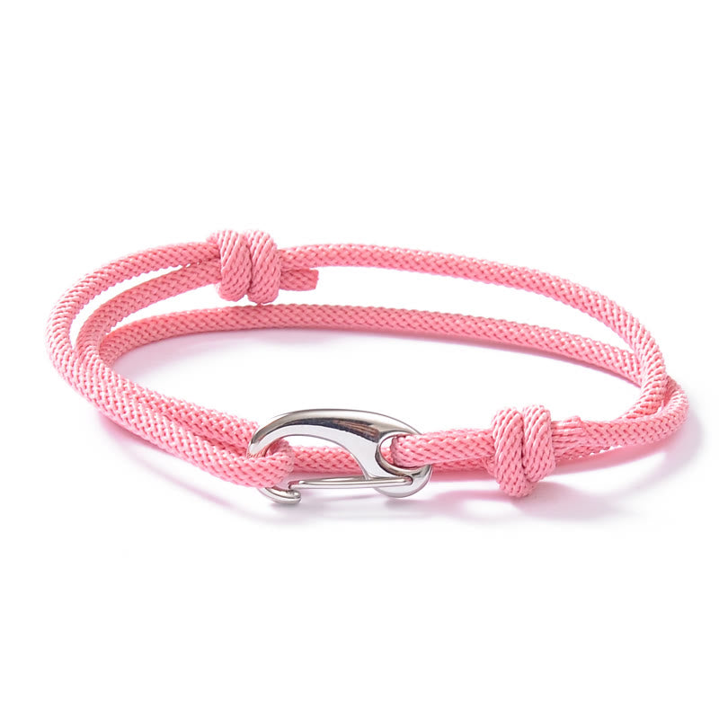 FuAttract Stability Confidence & Connection Stainless Steel Lobster Clasp Double Layer Adjustable Rope Bracelet - Pink - image 13