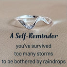 FuAttract Grace Elegance & Harmony Wave Design Rhinestone Zinc Alloy Ring - Silver - US 12 - image 0