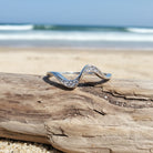 FuAttract Grace Elegance & Harmony Wave Design Rhinestone Zinc Alloy Ring - image 1