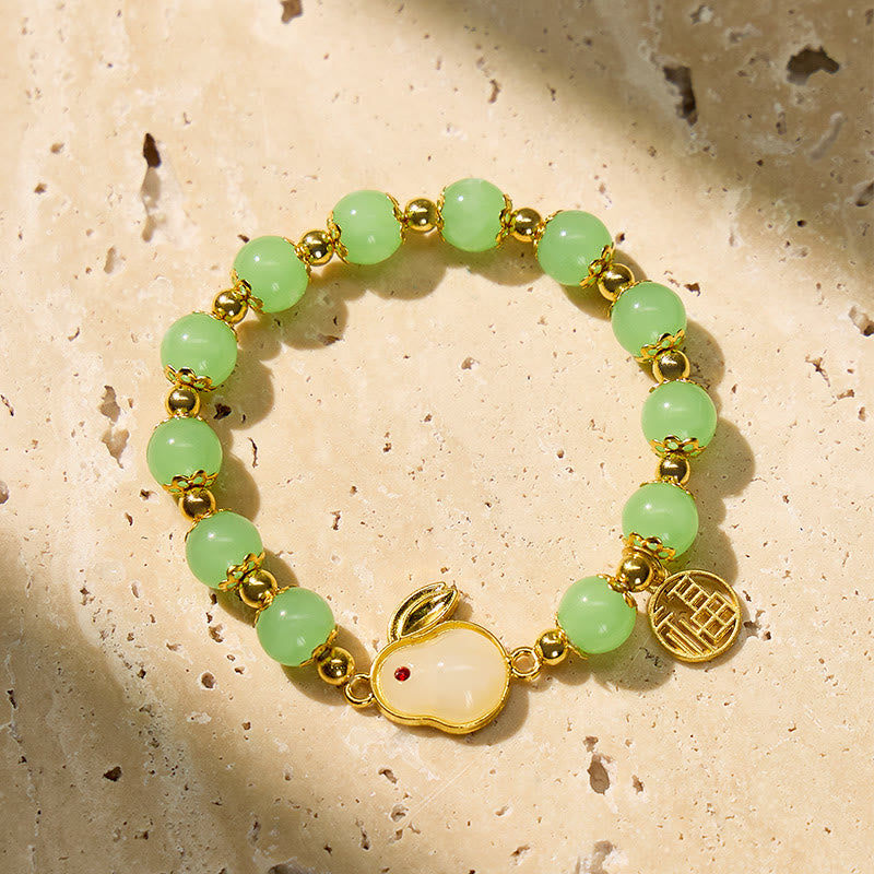 FuAttract Blessing Harmony & Balance Hetian Jade Rabbit Fu Charm Bracelet - image 3