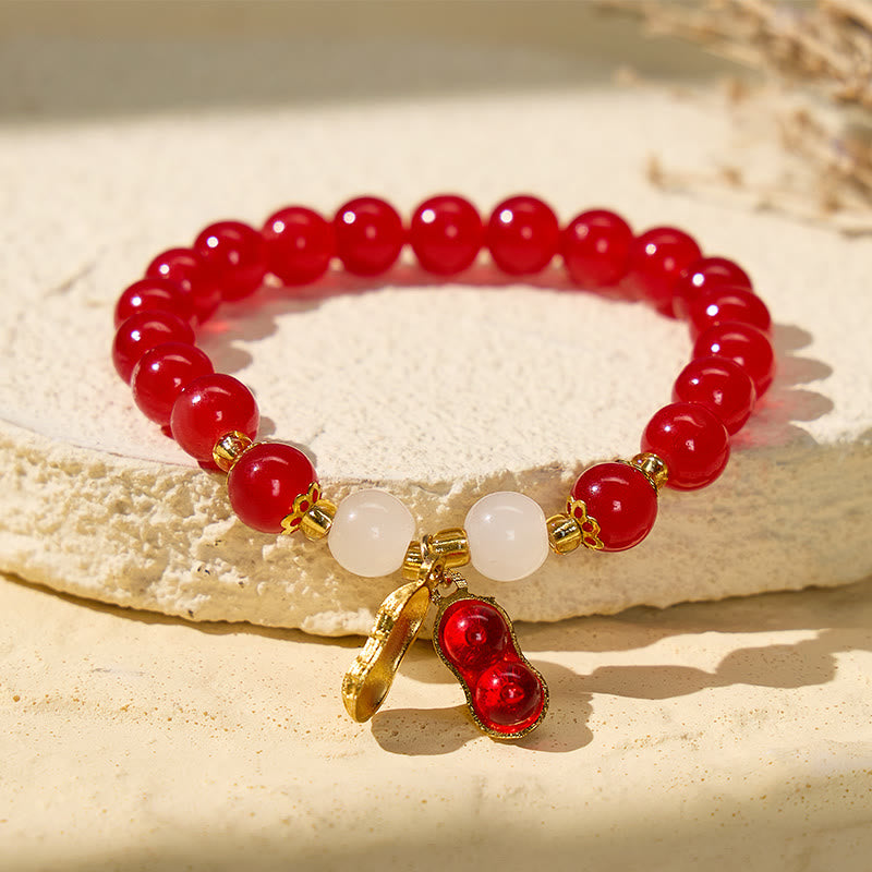 FuAttract Abundance Prosperity & Blessing Peanut Charm Good Fortune Bracelet - Red - image 0