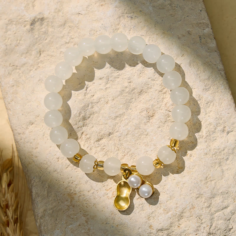 FuAttract Abundance Prosperity & Blessing Peanut Charm Good Fortune Bracelet - White - image 5