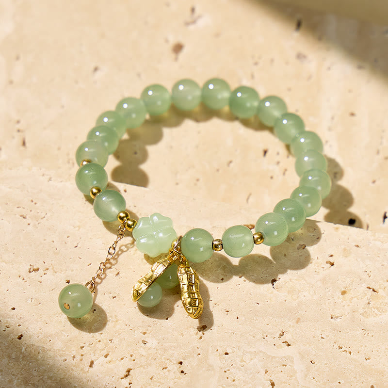 FuAttract Luck Prosperity & Positive Energy Peanut Four Leaf Clover Green Aventurine Beaded Bracelet - image 2