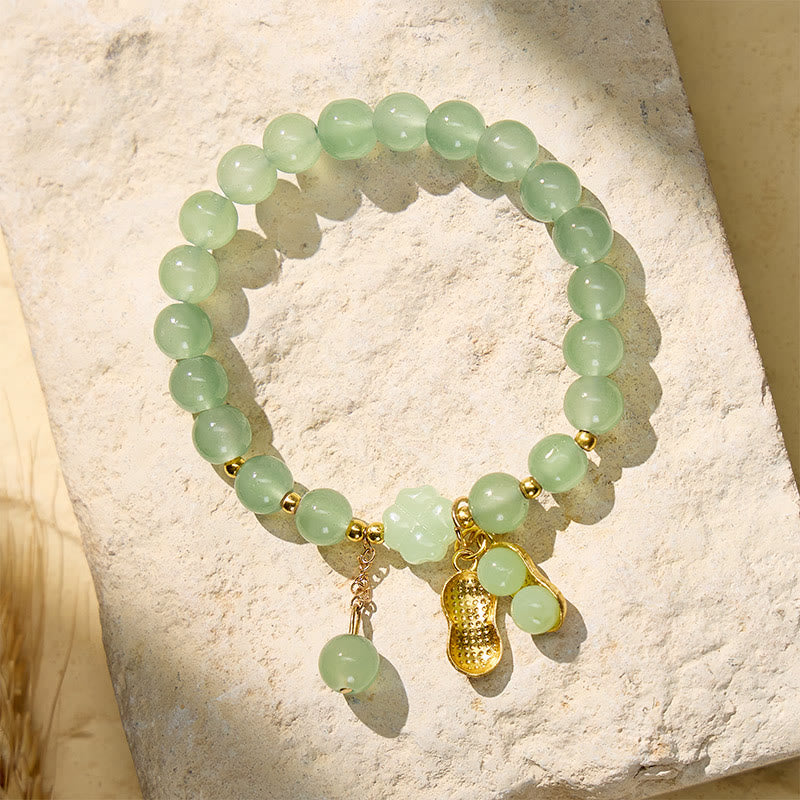 FuAttract Luck Prosperity & Positive Energy Peanut Four Leaf Clover Green Aventurine Beaded Bracelet - image 3