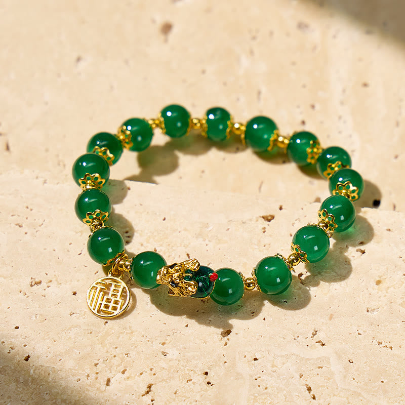 FuAttract Protection Prosperity & Longevity Dragon Turtle Charm Fu Pendant Glaze Beaded Bracelet - image 2