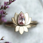 FuAtrract Calm & Serenity Grounding Energy Copper Zircon Lotus Double Layer Detachable Ring - image 1