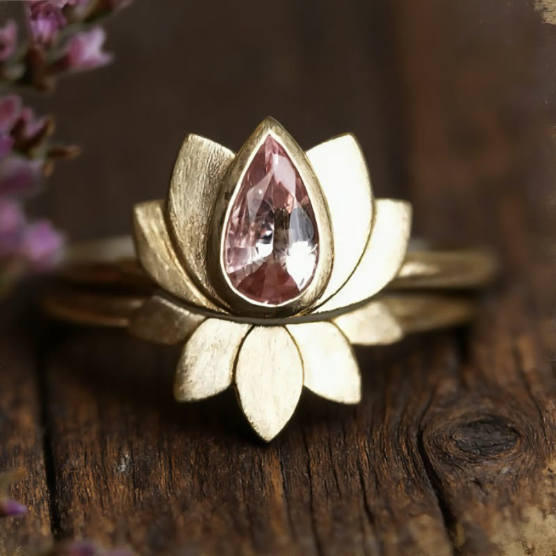 FuAtrract Calm & Serenity Grounding Energy Copper Zircon Lotus Double Layer Detachable Ring - image 5