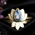 FuAtrract Calm & Serenity Grounding Energy Copper Zircon Lotus Double Layer Detachable Ring - Blue - US 10 - image 7