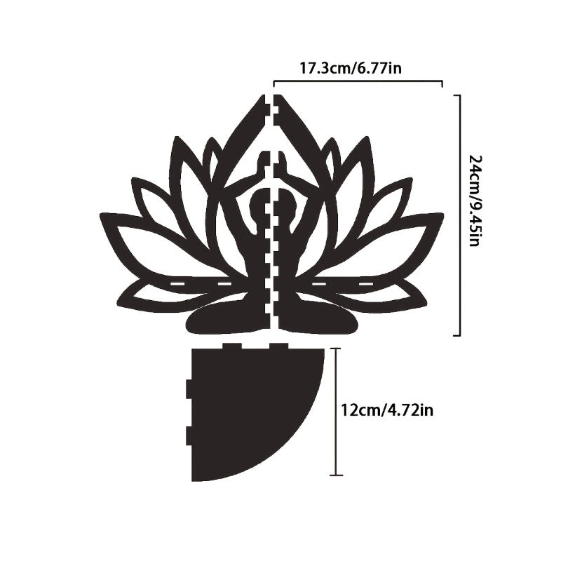 FREE Today: Harmony Peace & Serenity Wood Lotus Hollow Design Wooden Corner Shelf Wall Decor - image 5