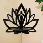 FuAttract Harmony Peace & Serenity Wood Lotus Hollow Design Wooden Corner Shelf Wall Decor - image 2