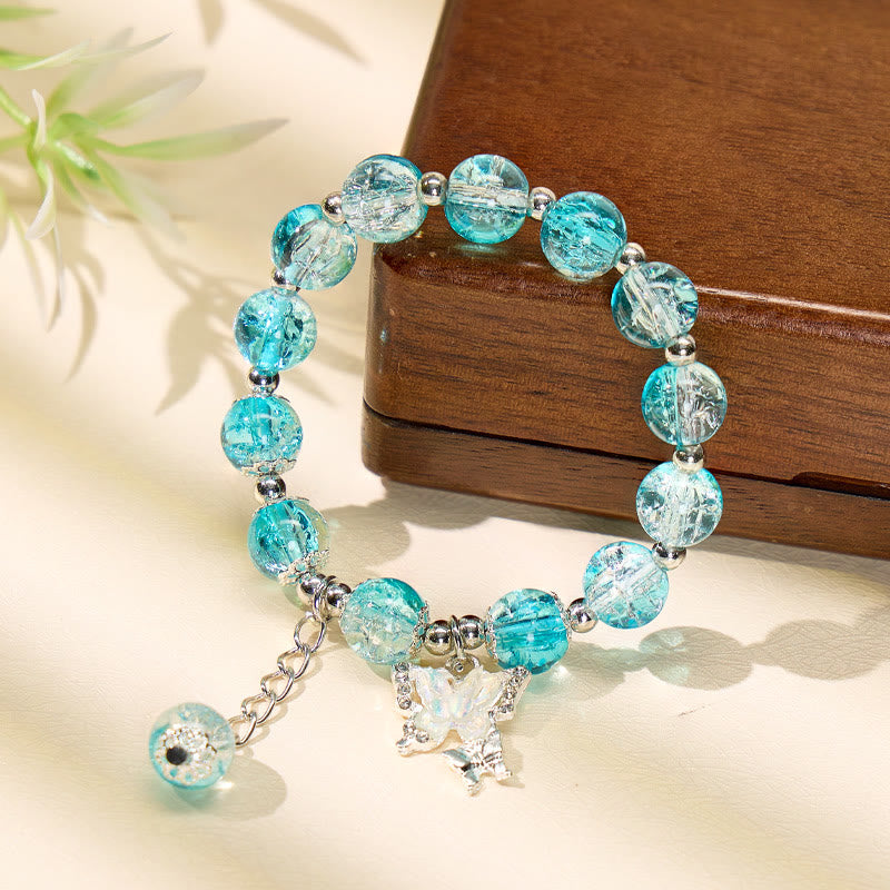 FuAttract Love & Harmony Blue Glaze Beads Butterfly Charm Bracelet - image 28
