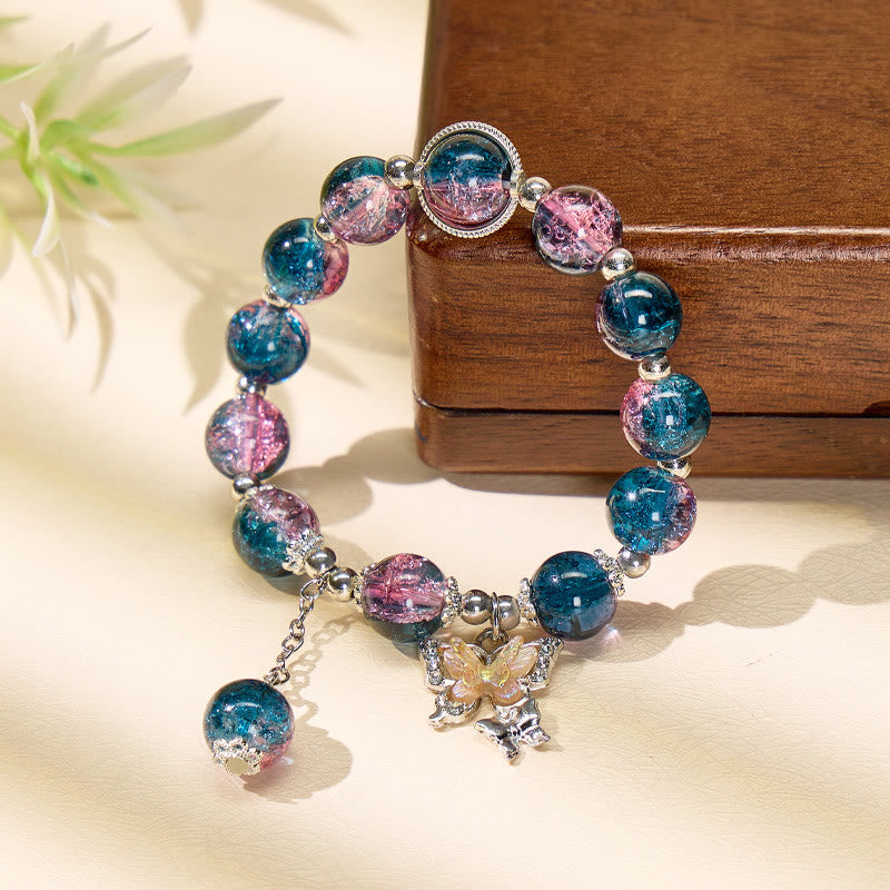 FuAttract Love & Harmony Blue Glaze Beads Butterfly Charm Bracelet - image 19