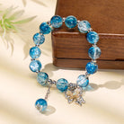FuAttract Love & Harmony Blue Glaze Beads Butterfly Charm Bracelet - image 1
