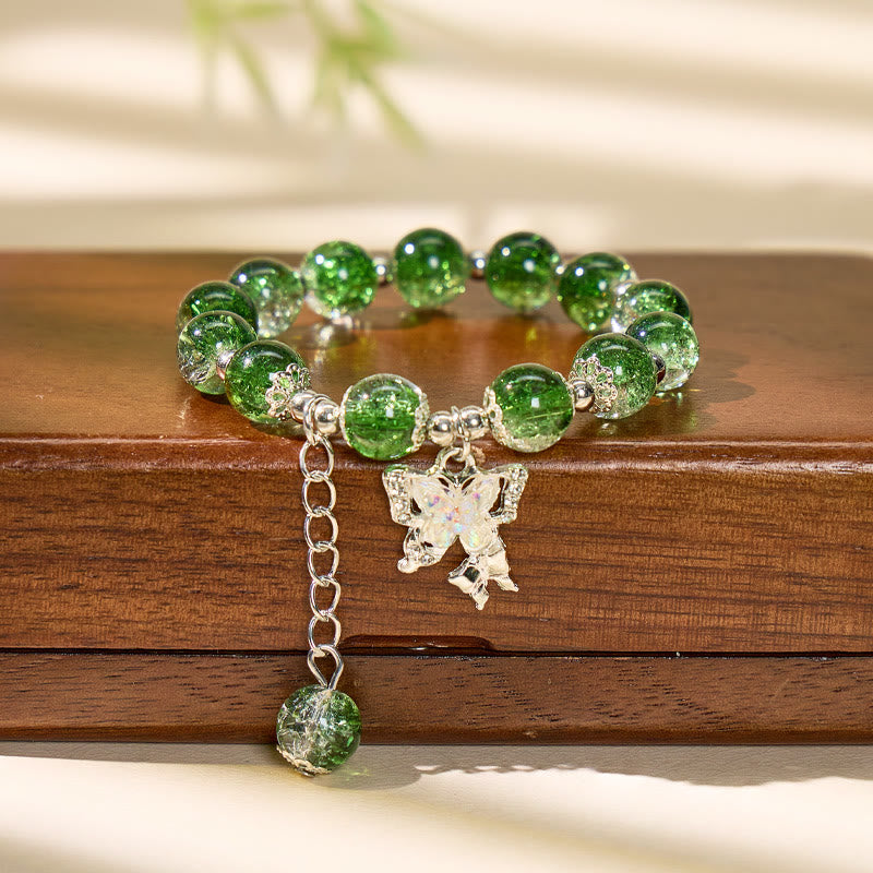 FuAttract Love & Harmony Blue Glaze Beads Butterfly Charm Bracelet - Yellow Green - image 24