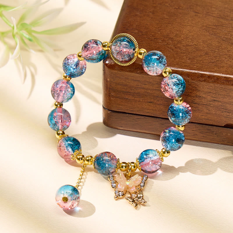 FuAttract Love & Harmony Blue Glaze Beads Butterfly Charm Bracelet - image 16