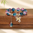 FuAttract Love & Harmony Blue Glaze Beads Butterfly Charm Bracelet - Silver Butterfly - image 18