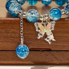 FuAttract Love & Harmony Blue Glaze Beads Butterfly Charm Bracelet - image 4