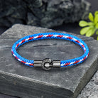 FREE Today: Luck Harmony & Traditional Blessings Five Color Cord Stainless Steel Magnetic Clasp Bracelet - Light Blue - image 8