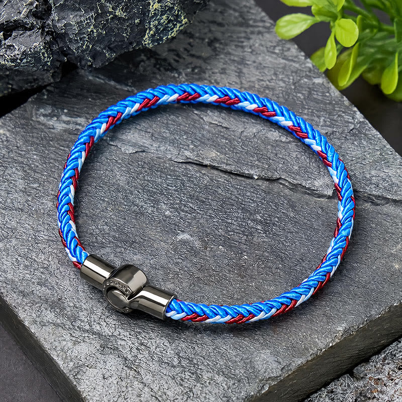 FuAttract Luck Harmony & Traditional Blessings Five Color Cord Stainless Steel Magnetic Clasp Bracelet - image 9