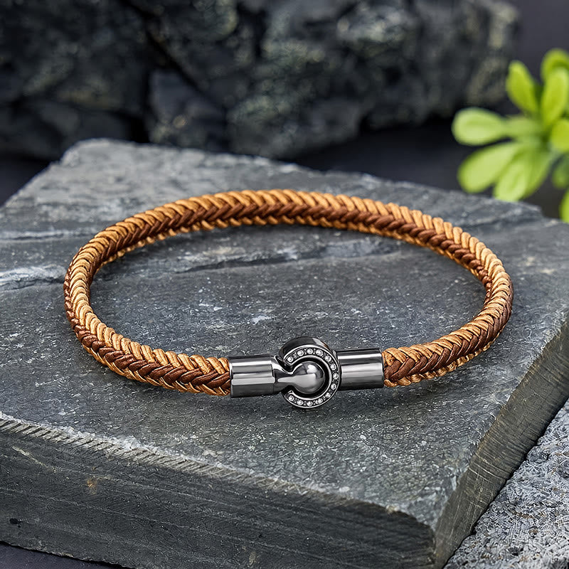 FuAttract Luck Harmony & Traditional Blessings Five Color Cord Stainless Steel Magnetic Clasp Bracelet - Yellow - image 11