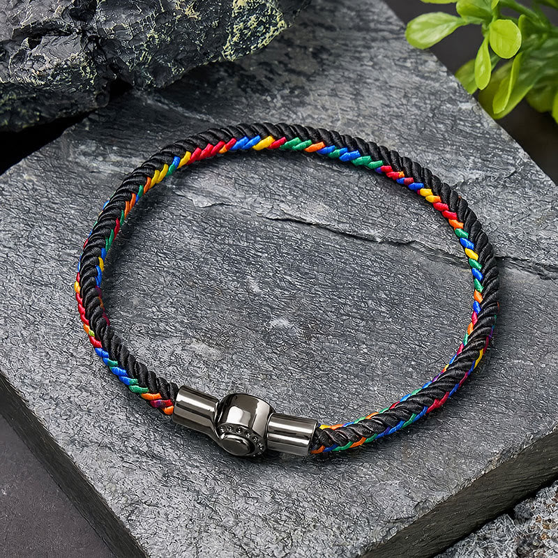FuAttract Luck Harmony & Traditional Blessings Five Color Cord Stainless Steel Magnetic Clasp Bracelet - image 15