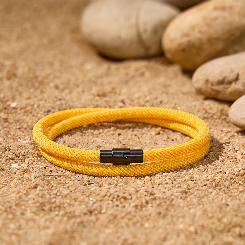 FREE Today:  Stability Strength & Calm Minimalist Braided Cord Double Layer Bracelet - Yellow - image 22