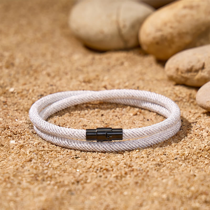 FuAttract Stability Strength & Calm Minimalist Braided Cord Double Layer Bracelet - Grey - image 8
