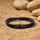 FuAttract Stability Strength & Calm Minimalist Braided Cord Double Layer Bracelet - Black - image 7