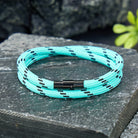 FuAttract Strength Courage & Resilience Stainless Steel Magnetic Clasp Double Layer Sport Outdoor Rope Bracelet - Mint - 23cm - image 11