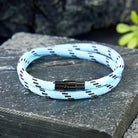 FuAttract Strength Courage & Resilience Stainless Steel Magnetic Clasp Double Layer Sport Outdoor Rope Bracelet - Light Blue - 23cm - image 0