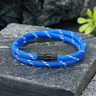 FuAttract Strength Courage & Resilience Stainless Steel Magnetic Clasp Double Layer Sport Outdoor Rope Bracelet - Blue - 23cm - image 8