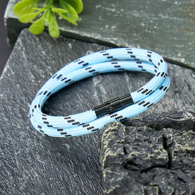 FuAttract Strength Courage & Resilience Stainless Steel Magnetic Clasp Double Layer Sport Outdoor Rope Bracelet - image 1