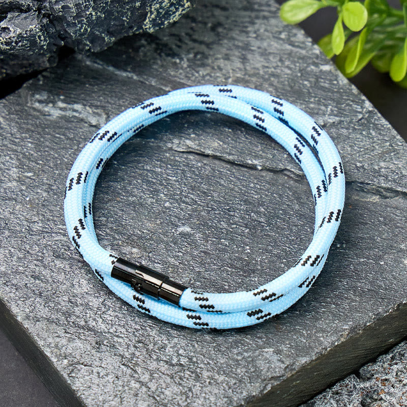 FuAttract Strength Courage & Resilience Stainless Steel Magnetic Clasp Double Layer Sport Outdoor Rope Bracelet - image 2