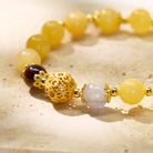 FuAttract Wealth Luck & Harmony Yellow Jade Wealth Beast Linglong Ball Fu Character Plate Bracelet - image 4