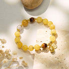 FuAttract Wealth Luck & Harmony Yellow Jade Wealth Beast Linglong Ball Fu Character Plate Bracelet - image 1