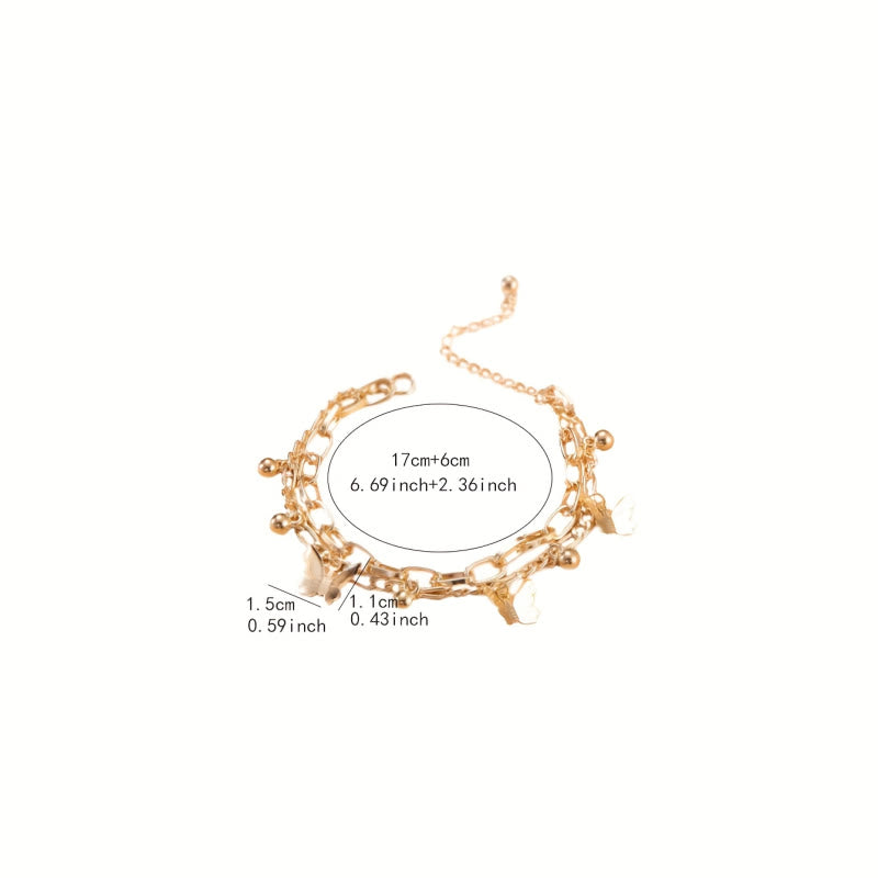 FREE Today: Grace Freedom & Confidence Fashion Butterfly Tassel Double Layer Bracelet - image 5