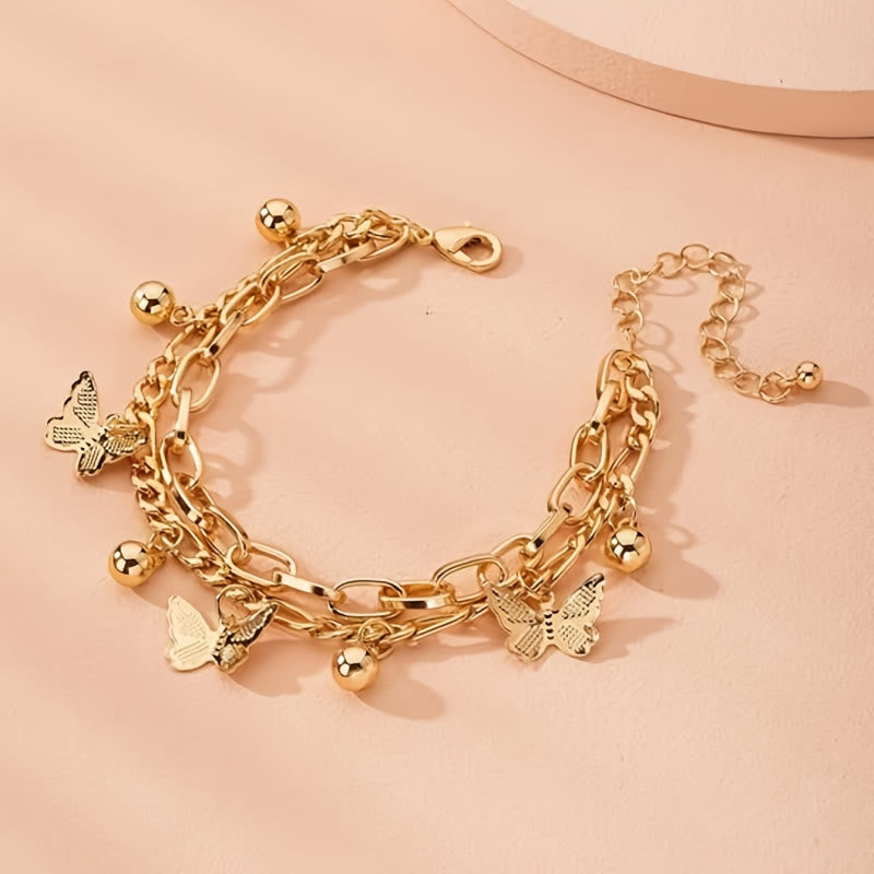 FREE Today: Grace Freedom & Confidence Fashion Butterfly Tassel Double Layer Bracelet - image 1