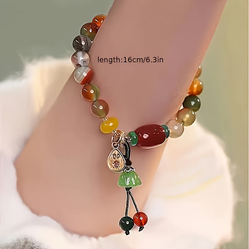 FREE Today: Joy Creativity & Colorful Harmony Vintage Pompom Pendant Colorful Glaze Bead Bracelet - image 4