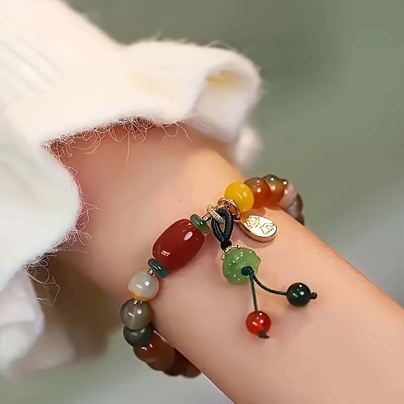 FREE Today: Joy Creativity & Colorful Harmony Vintage Pompom Pendant Colorful Glaze Bead Bracelet - image 1