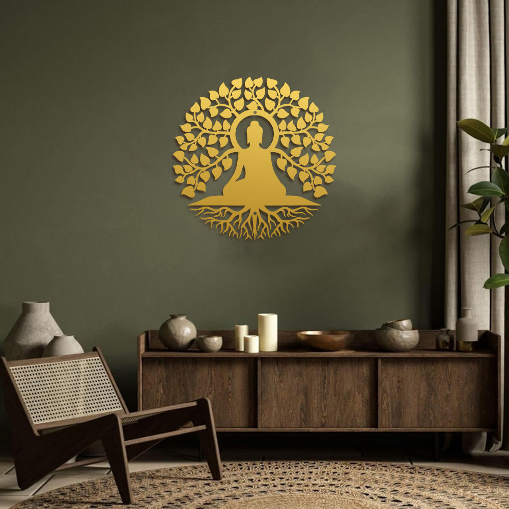 FuAttract Wisdom Harmony & Peace Vintage Tree of Life Buddha Metal Wall Decor Home Art Decoration - image 16