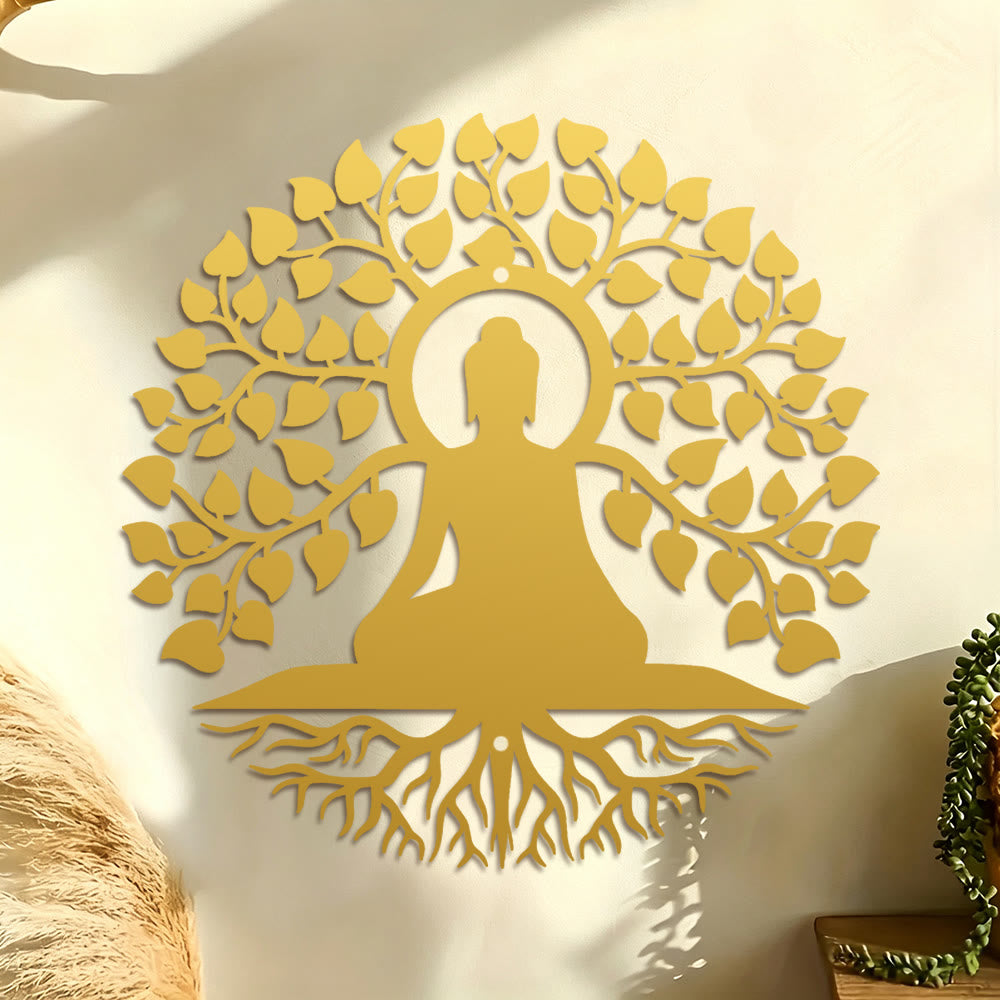 FuAttract Wisdom Harmony & Peace Vintage Tree of Life Buddha Metal Wall Decor Home Art Decoration - image 10
