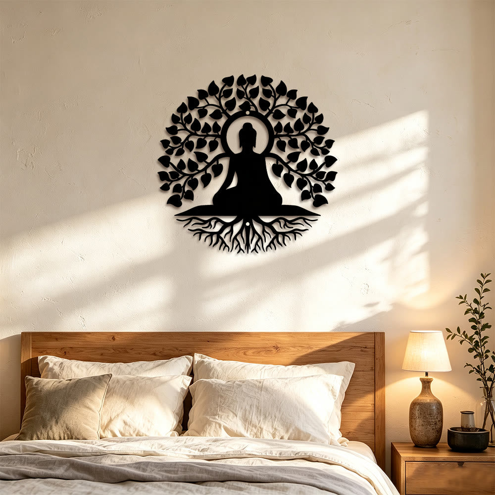 FuAttract Wisdom Harmony & Peace Vintage Tree of Life Buddha Metal Wall Decor Home Art Decoration - image 7