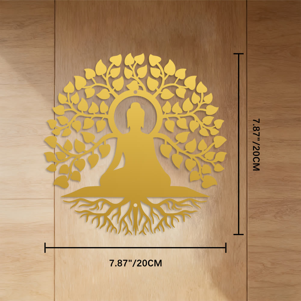 FuAttract Wisdom Harmony & Peace Vintage Tree of Life Buddha Metal Wall Decor Home Art Decoration - Gold - 7.87"*7.87"*0.04"/20*20*0.1cm - image 11